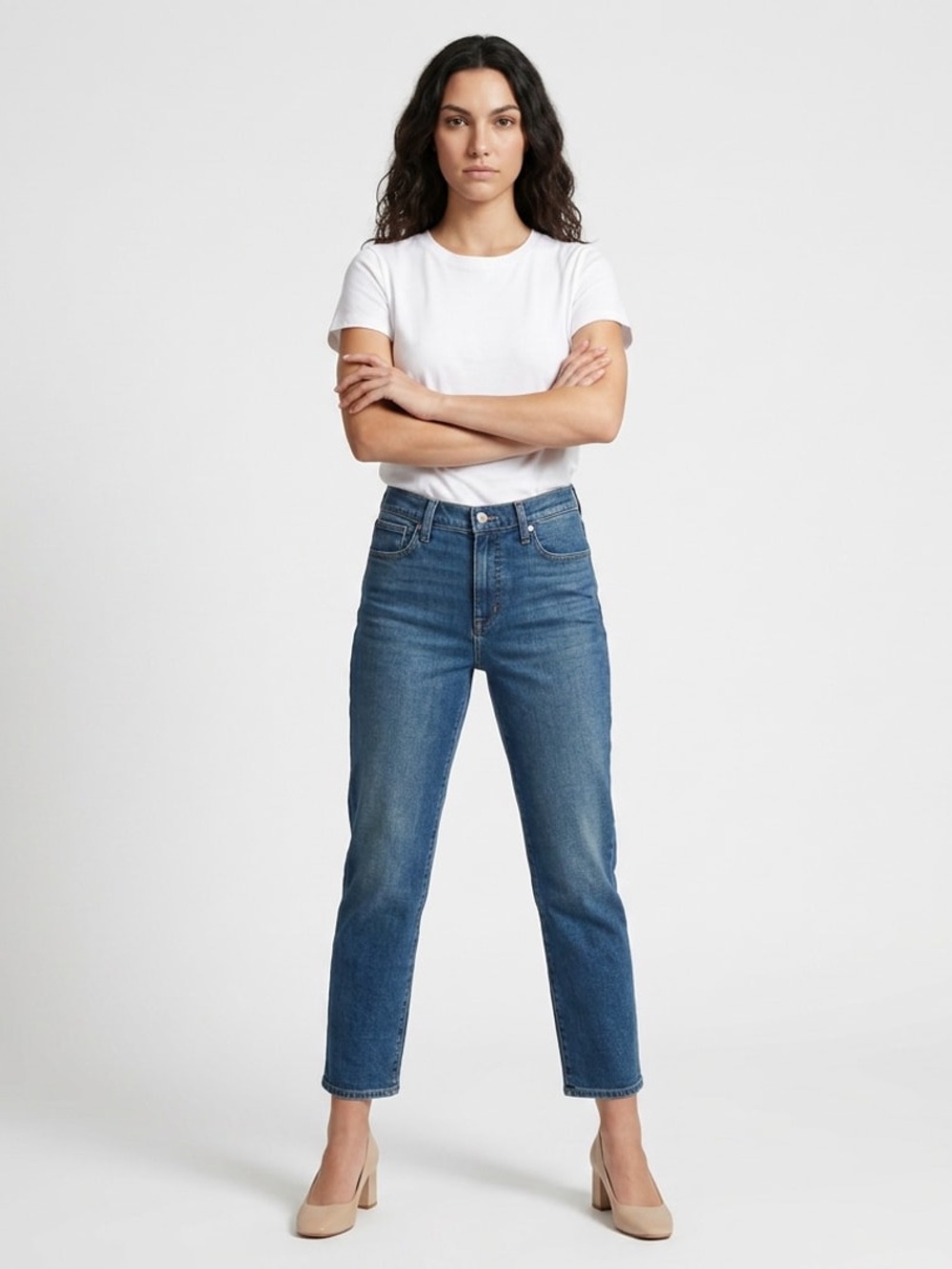 NWT J. Crew Cropped Essential Straight-Leg Jeans in Blue Wash women’s Sz 29